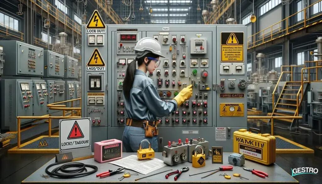 Procedimentos utilizados para isolar equipamentos e sistemas de energia durante a realização de trabalhos de manutenção ou reparo, visando prevenir o acionamento acidental de máquinas e dispositivos e proteger os trabalhadores contra riscos de choque elétrico, aprisionamento e outros perigos relacionados.