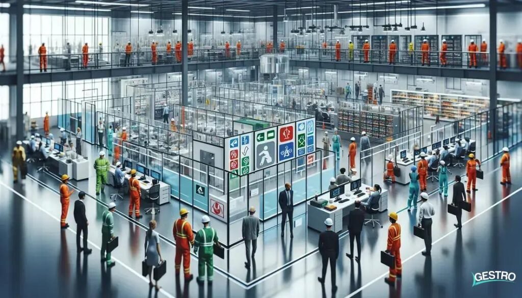 Dispositivos, barreiras físicas, sistemas de ventilação e outras medidas de segurança implementadas no ambiente de trabalho para proteger um grupo de trabalhadores contra riscos à saúde e à segurança, reduzindo a exposição a perigos e minimizando o impacto de acidentes.